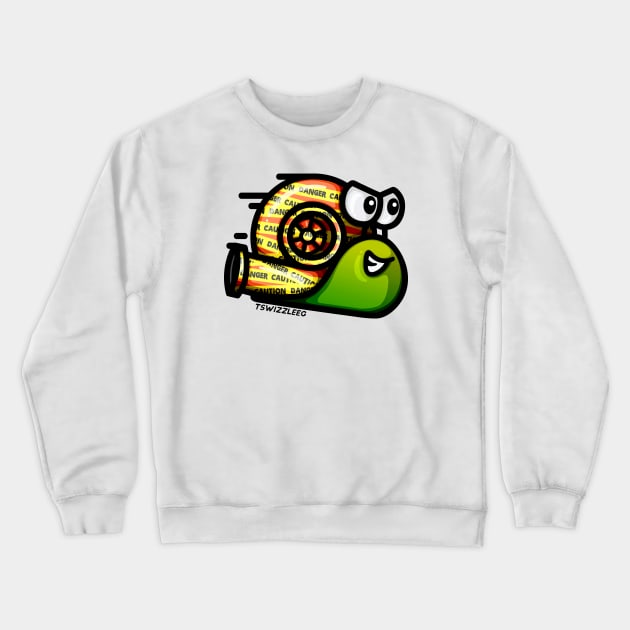 Turbo Snail - Caution (Green) Crewneck Sweatshirt by hoddynoddy